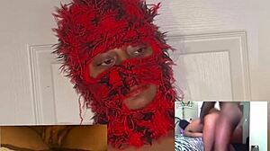 ebony wife squirts hard watching xvideos with eye-rolling orgasms reaction