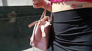 gloryhole slut swallows strangers' cum kisses cuckold in humiliation trailer