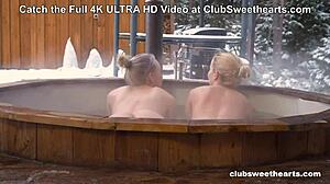 Snowy hot tub shaved teen anal intrigue