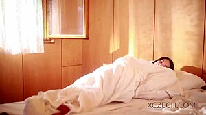 BEAUTIFUL czech asian teen SPREADS legs FOR intense solo play