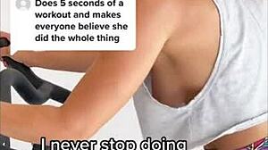 workout girl nipslip flashes perky nipples teasing downblouse reveal!