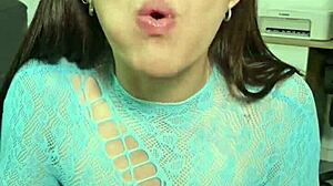 Stuff junk food between my big ass tits and pigtails, spit it all over!