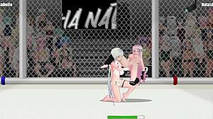 Princesses clash in ring 2: fierce lesbian catfight as isabel wrestles natasha