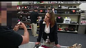 foxy big boobs business lady's pussy gets pounded