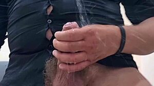 stroking my hard cock till i explode everywhere