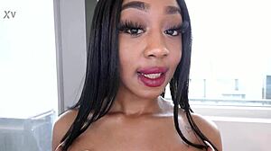 nina splash's dd ebony tits swallow huge cock pov cum
