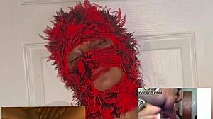 ebony wife squirts hard watching xvideos with eye-rolling orgasms reaction