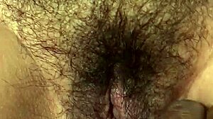 Latina's Hairy Pussy Spread Wide for Intense Close-Up!