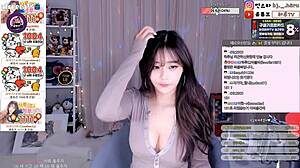 cute korean sexy big tits babe dances hot for fans