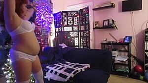 redhead hotwife steffi dances her plaid skirt pussy close-up