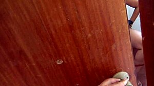 Stepmother reveals pissing from her mature hairy pussy to horny stepson in close-up