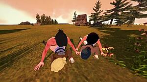 annie and mikasa take double anal creampie in titan foursome