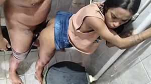 leo ogro rams tiny jasmine santanna's ass in bathroom for intense orgasm