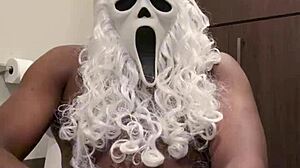 Santa's stroking his monster cock, wanna help him bust?