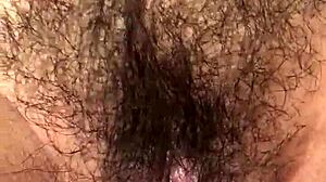 Latina's Hairy Pussy Spread Wide for Intense Close-Up!