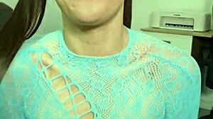 Stuff junk food between my big ass tits and pigtails, spit it all over!