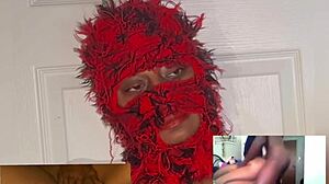 ebony wife squirts hard watching xvideos with eye-rolling orgasms reaction