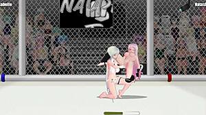 Princesses clash in ring 2: fierce lesbian catfight as isabel wrestles natasha