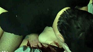 april snow takes two cocks in pussy plus face cum in threesome