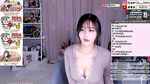 cute korean sexy big tits babe dances hot for fans