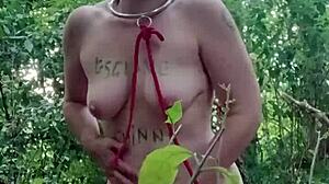 french bdsm maid slave chained vibrator slapped into outdoor orgasm humiliation pov