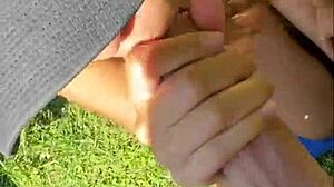 Watch this 18yo yoga teen deepthroat my cock outdoors!