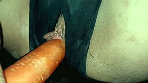 horny wife moans as tongue laps pussy before christmas drilling