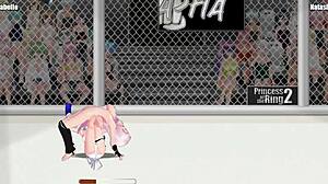 Princesses clash in ring 2: fierce lesbian catfight as isabel wrestles natasha