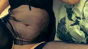 Beautiful milf wife in stockings rides cock cowgirl bending over homemade