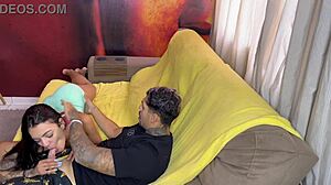 Gym Friend Trains Her Swollen Pussy Hard at My Place Today