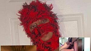 ebony wife squirts hard watching xvideos with eye-rolling orgasms reaction