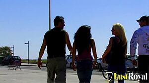 Who's ready for naughty beach girls' group doggystyle cumshot riding?