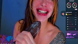 camgirl bella adams gags on bbc dildo machine deepthroat facefuck sloppy