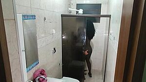 Hidden Cam Catches Busty Ebony Riding Young Stud