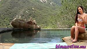 Petite teen's first milf lick turns taboo emotional