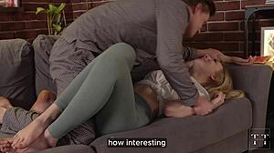 hot blonde moans juicy on monster cock creampie