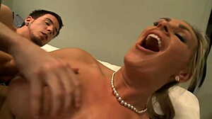 mature tanya catches the young guy jerking and gives him her shaved pussy instead