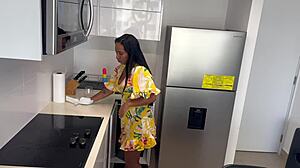 busty latina stepmom leyne rodriguez shares bed fucks stepson passionately