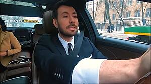 russian milf horny wife plays dirty public game in fake taxi pickup