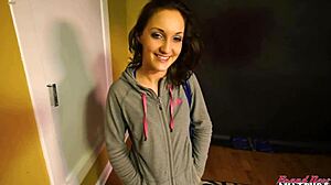 Wanna see this skinny brunette ryann suck stroke and swallow hot cum?