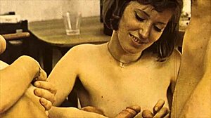 Vintage orgy reveals double penetration hairy pussy group fucking