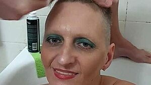 German Milf Sandra Takes Massive Cumshot All Over Her Face