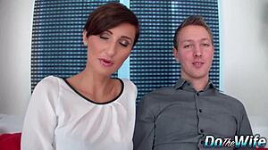 gabrielle gucci gulps bbc cum right in front of cuck hubby