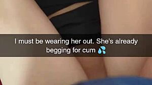 real cheating neighbor richelle rose bends over for skinny blonde's huge cock creampie on snapchat