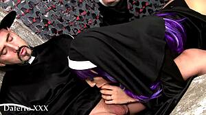 Nasty Priest Fucks Brunette Latina Nun Pussy Graveyard