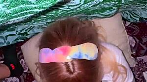 Nerdy mexican college student sucks prof's cock like candy then offers her tight pussy after school