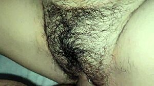 creamy load deep in my taboo sister-in-law's juicy hairy tight pussy closeup