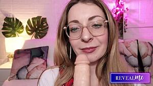 sensual pregnant milf sucks dildo wet pussy solo