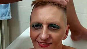 German Milf Sandra Takes Massive Cumshot All Over Her Face