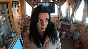 milfycalla's ripped pantyhose fuck gets her cum covered sloppy